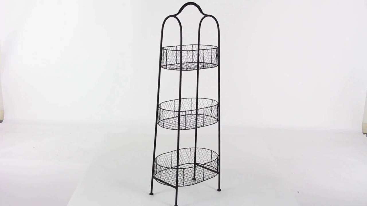 thumbnail video image 2 of DecMode Black Metal Farmhouse Storage Cart 41", 2 of 9