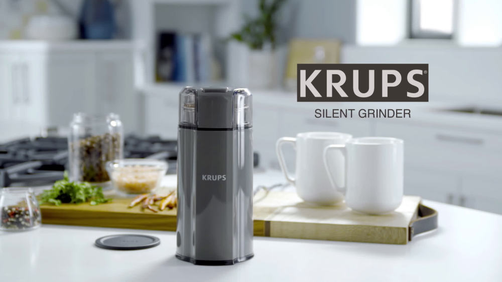 KRUPS Silent Vortex Electric Coffee and Spice Blade Grinder, Grey
