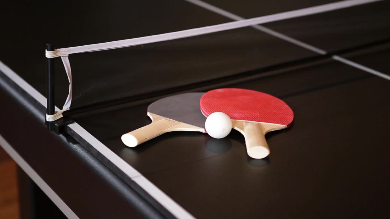 thumbnail video image 2 of Triumph Sports USA 45-6102 84 in. Arcade  Billiard Table with Table Tennis Top, 2 of 18