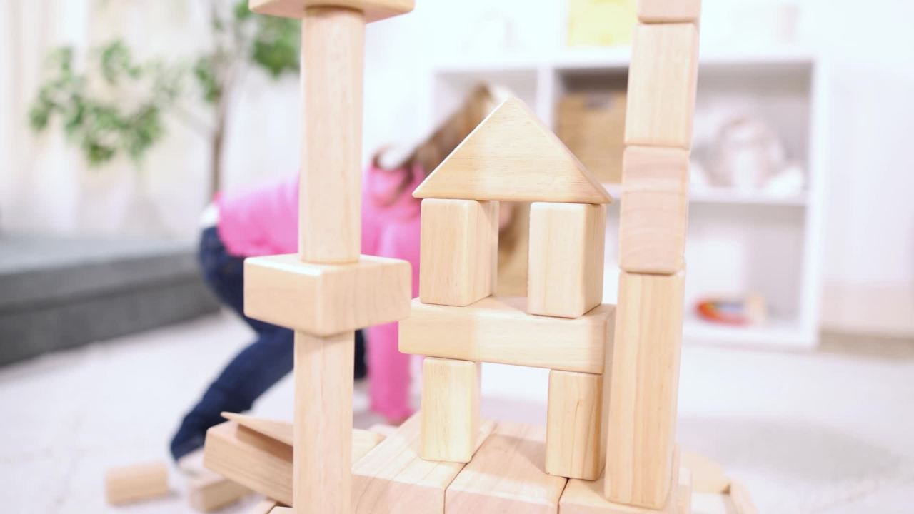 thumbnail video image 2 of Melissa & Doug Standard Unit Solid-Wood Building Blocks With Wooden Storage Tray (60 pcs), 2 of 10