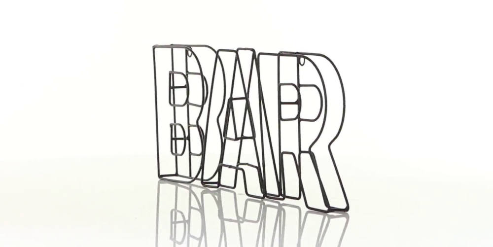 CosmoLiving by Cosmopolitan Small Industrial Style Black Metal “BAR