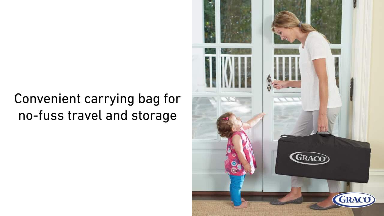 thumbnail video image 2 of Graco Pack ‘n Play On the Go Playard, Kaden, Unisex, 21.21 lbs, 2 of 8