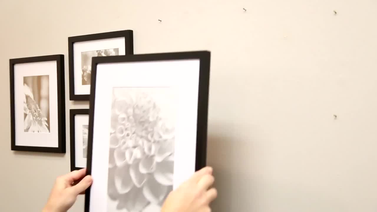 thumbnail video image 2 of Gallery Perfect's 9-Piece, Gallery Wall Frame for 8" x 8" or 12" x 12" Photos - Black, 2 of 12