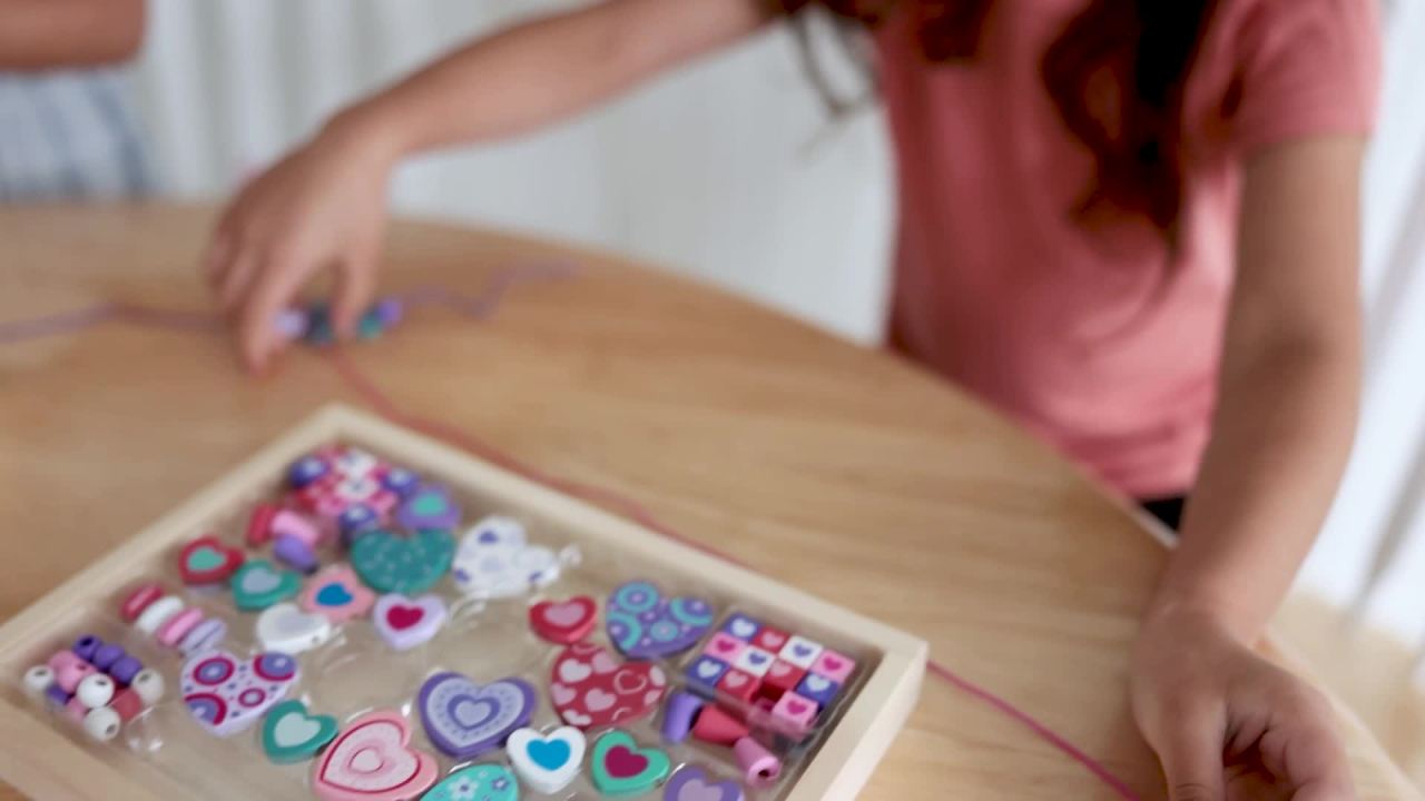 thumbnail video image 2 of Melissa & Doug Created by Me! Butterfly Beads Wooden Bead Kit, 150+ Beads for Jewelry-Making, 2 of 10