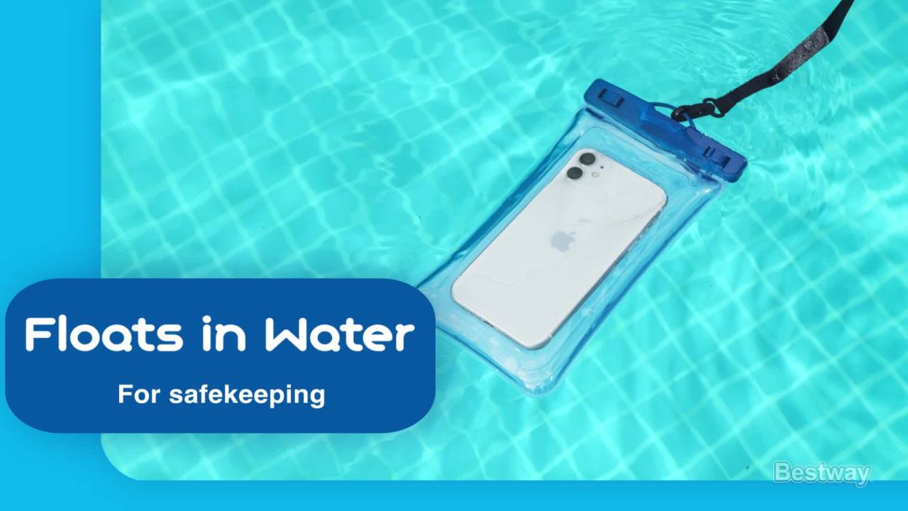 thumbnail video image 2 of H2OGO! Splash Guard Waterproof Smart Phone Case, Most iPhone/ Samsung/ Android Phones up to 7” Long, 2 of 10