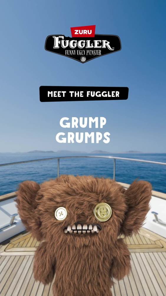 thumbnail video image 2 of Fuggler Gold Fuggs 9 inch (Grumpy Grumps), Funny Ugly Monster Soft Plush Collectible Toy by ZURU, 2 of 11