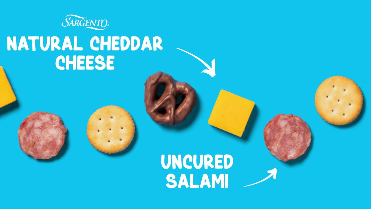 thumbnail video image 2 of Sargento Mighty Bites Uncured Salami and Mild Cheddar Cheese Snack Kit, 2.8 oz, Fresh & Ready to Eat, 2 of 9