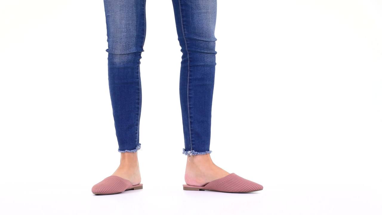 thumbnail video image 2 of Journee Womens Aniee Slip On Almond Toe Mule Flats, Widths Available, 2 of 9