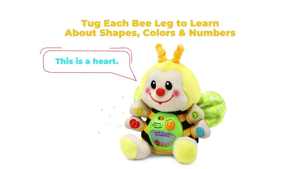VTech Touch and Learn Musical Bee, Crib Baby Toy, Yellow Plush, Walmart Exclusive - image 2 of 5