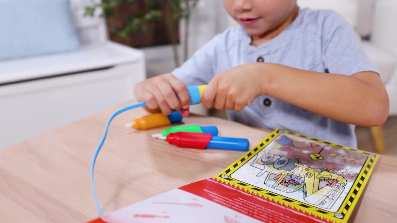 thumbnail video image 2 of Melissa & Doug Water WOW! Pen Pack - 4 Color-with-Water Pens, Sprayer, Tether Cap, 2 of 10