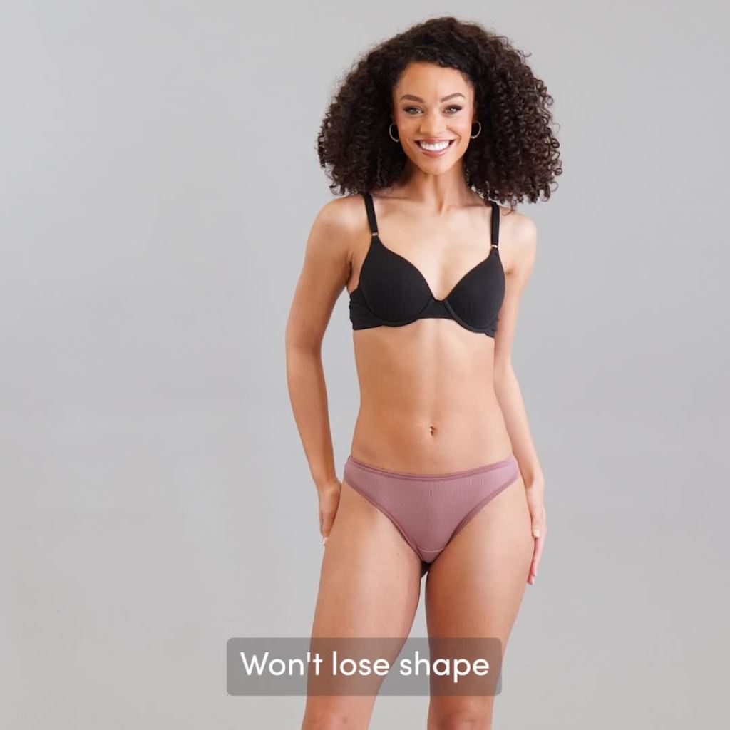 thumbnail video image 2 of Fruit of the Loom Women's Microfiber Ribbed Underwear, 6-Pack, 2 of 6