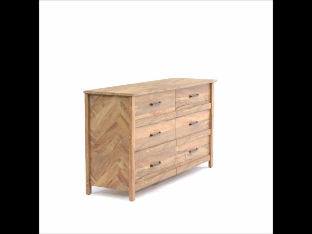 thumbnail video image 2 of Sauder Cannery Bridge 6-Drawer Dresser, Sindoori Mango Finish, 2 of 13