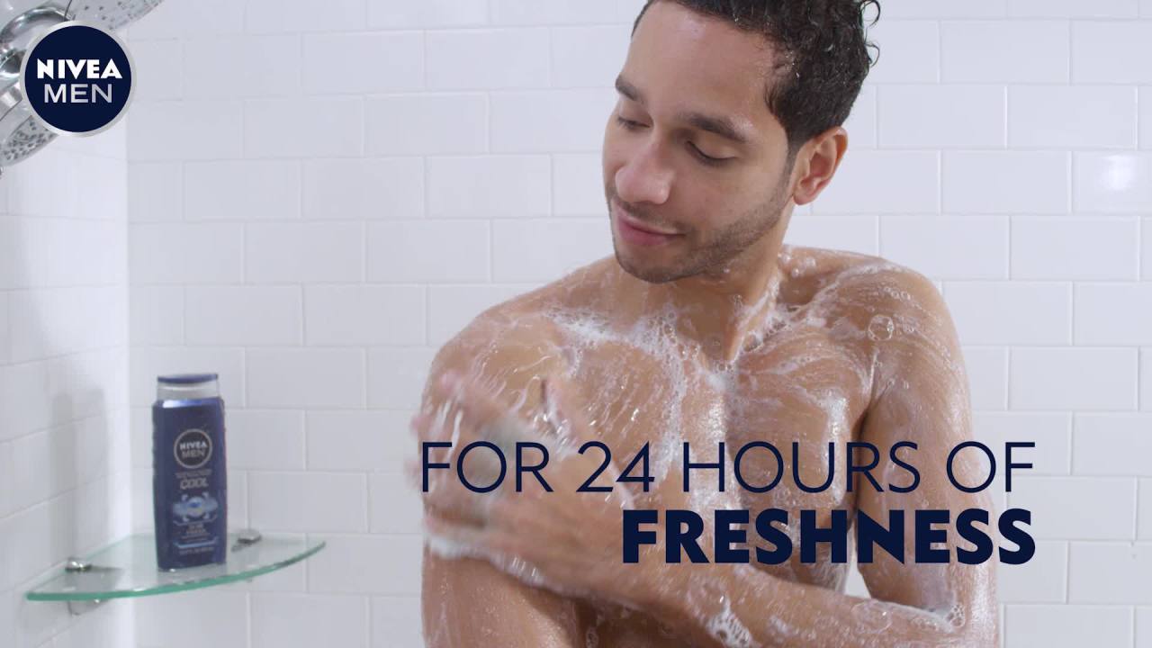 thumbnail video image 2 of NIVEA MEN Cool 3-in-1 Body Wash for Men with Icy Menthol and Yuzu Scent, 16.9 fl oz, 2 of 13