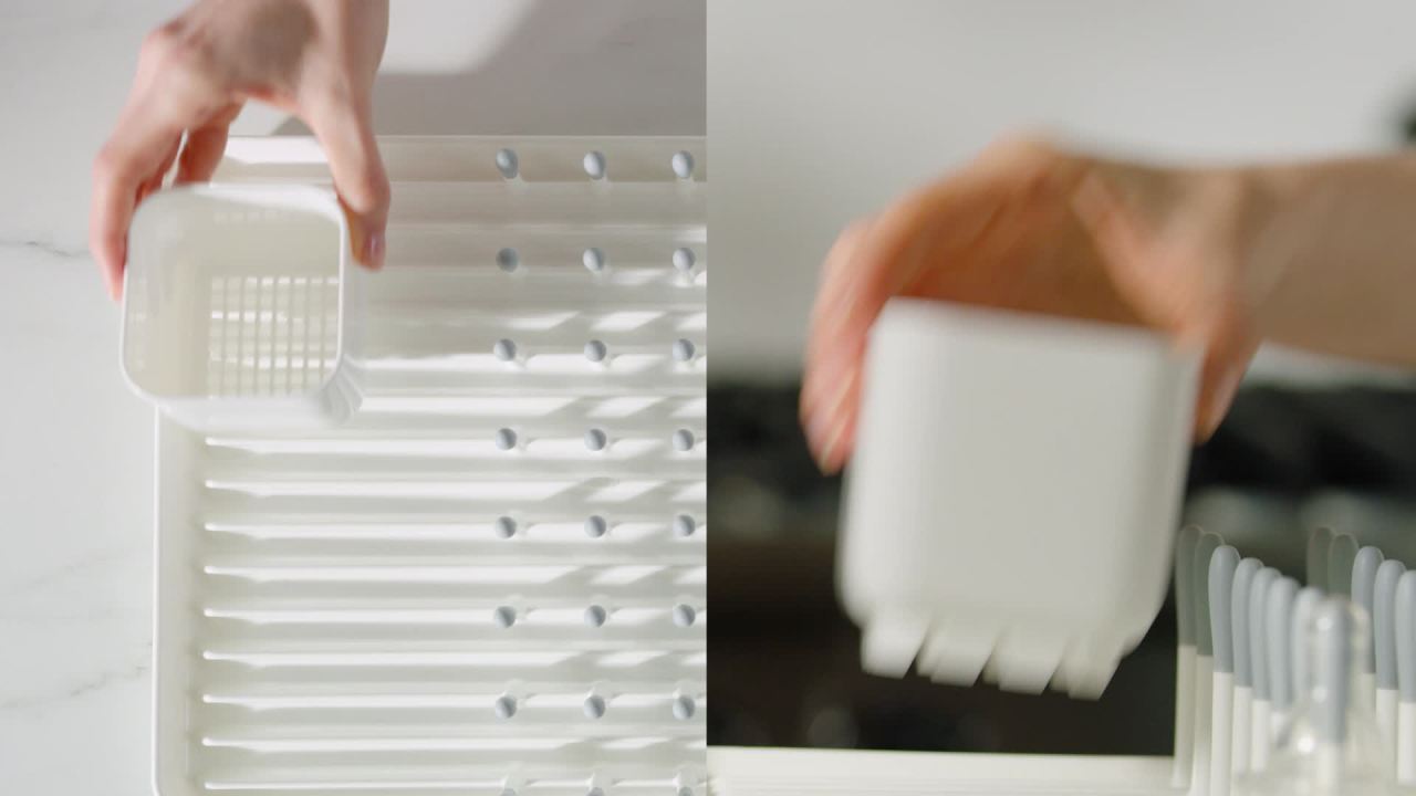 thumbnail video image 2 of OXO Tot Bottle Drying Rack - Gray (1 Piece Count), 2 of 7