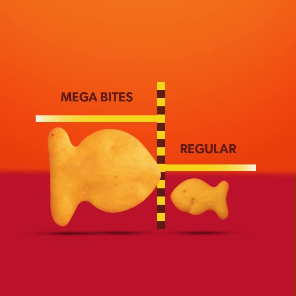 thumbnail video image 2 of Goldfish Mega Bites, Sharp Cheddar Crackers, 26.7 oz Carton, 2 of 13