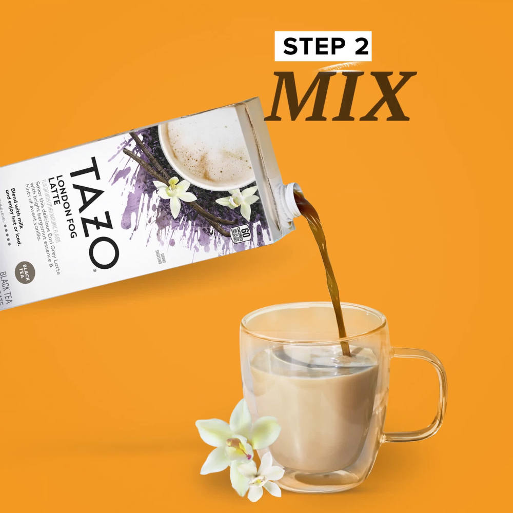 TAZO London Fog Latte Iced Tea Concentrate, Black Tea, 32 oz Carton
