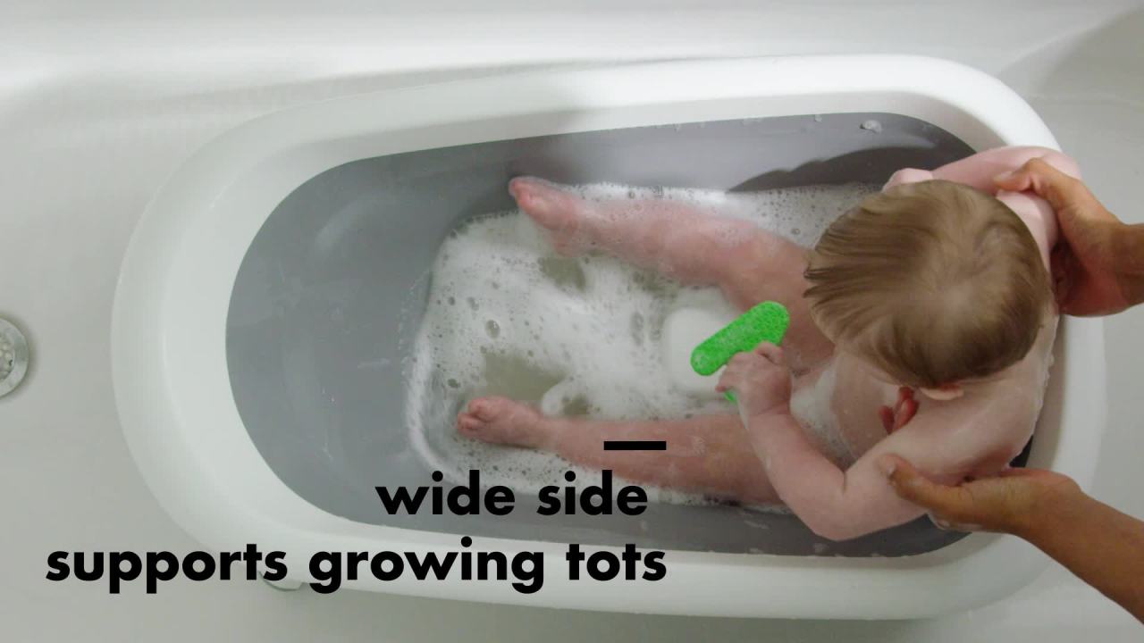 thumbnail video image 2 of OXO Tot Convertible Sink-to-Tub Infant Bath, Gray, BPA-Free Plastic, 2 of 10