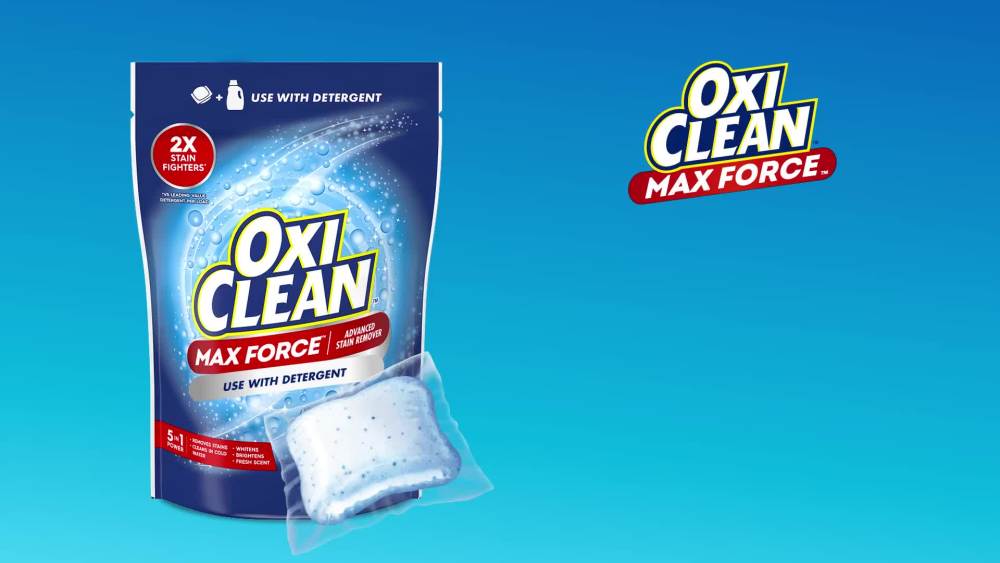thumbnail video image 2 of OxiClean Max Force Advanced Stain Remover Power Paks, Gentle Color-Safe Stain Treater, 24 Count, 2 of 14