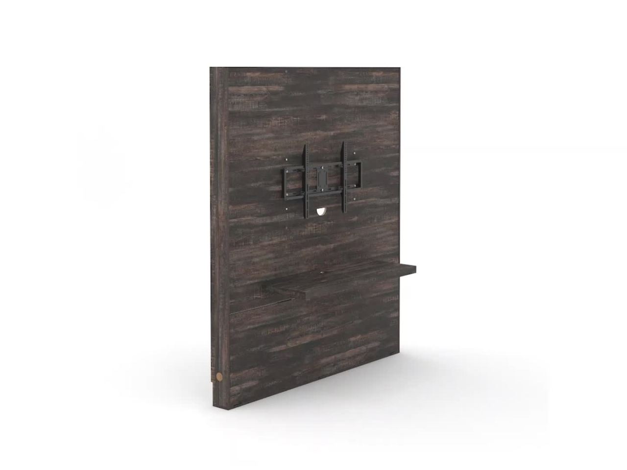 thumbnail video image 2 of Sauder Steel River Entertainment Wall for TV's up to 70", Carbon Oak Finish, 2 of 11