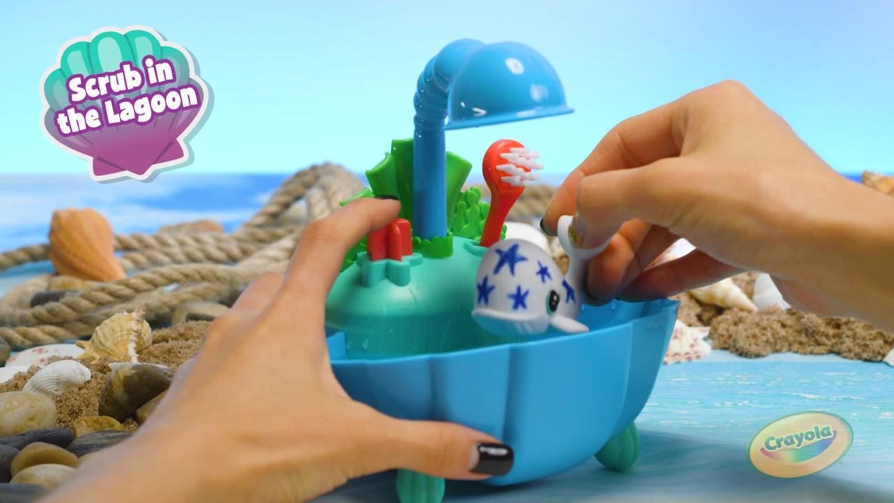 thumbnail video image 2 of Crayola Scribble Scrubbie Ocean Lagoon Toy Set, Coloring Gift for Girls and Boys, Shark Toy for Kids, Arts & Crafts, 2 of 12