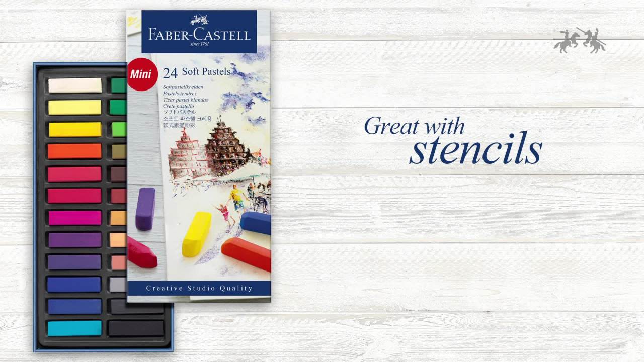 thumbnail video image 2 of Faber-Castell Soft Pastel Half Sticks (1.5”), 24 Vivid Colors, 2 of 6