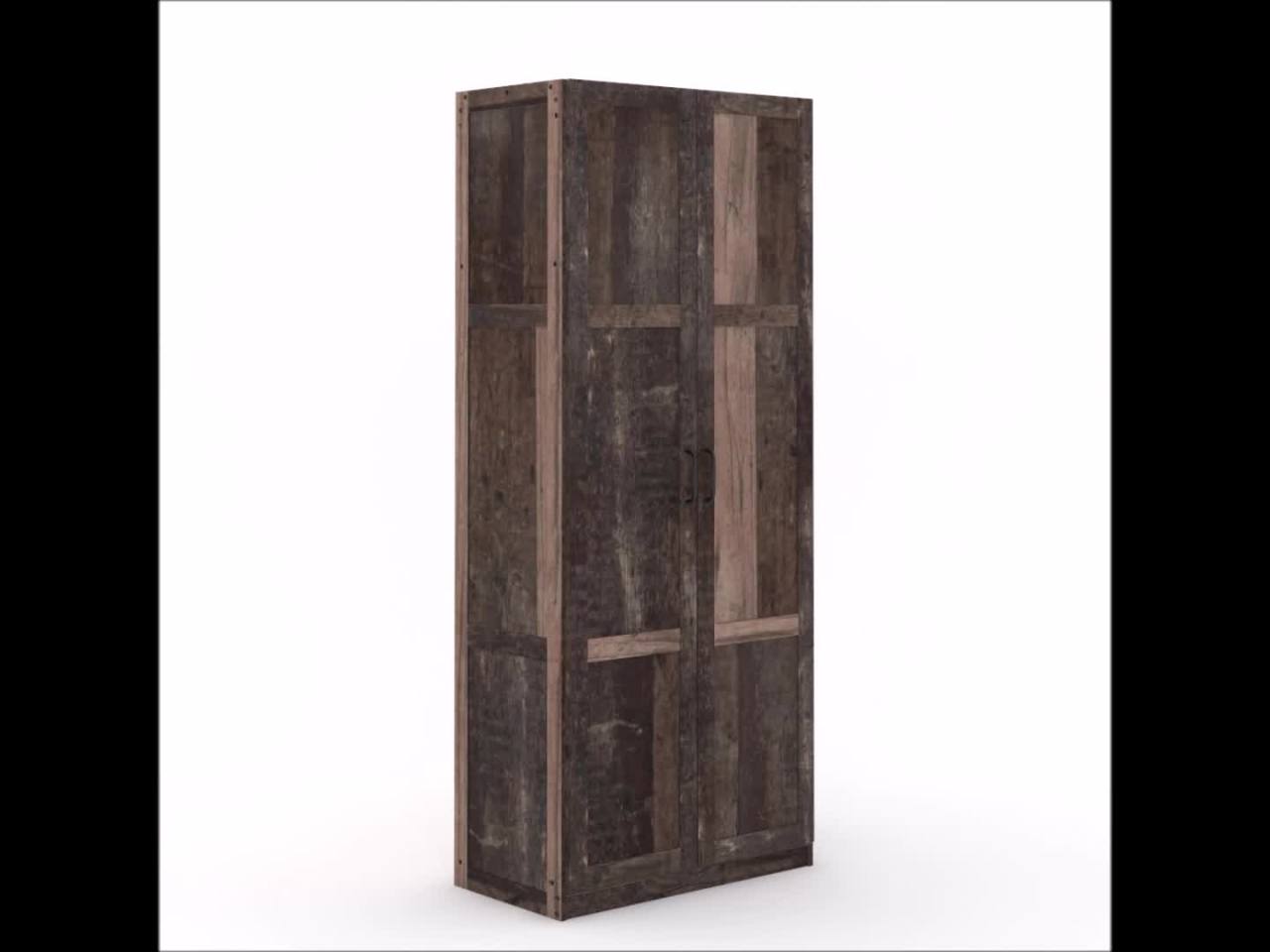 thumbnail video image 2 of Sauder Select 2 Door Storage Cabinet, Reclaimed Pine Finish, 2 of 12