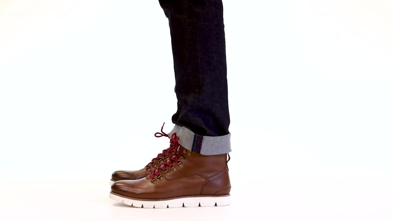 thumbnail video image 2 of Tuck & Von Mens Genuine Leather Lightweight Lace-up Boot, 2 of 7