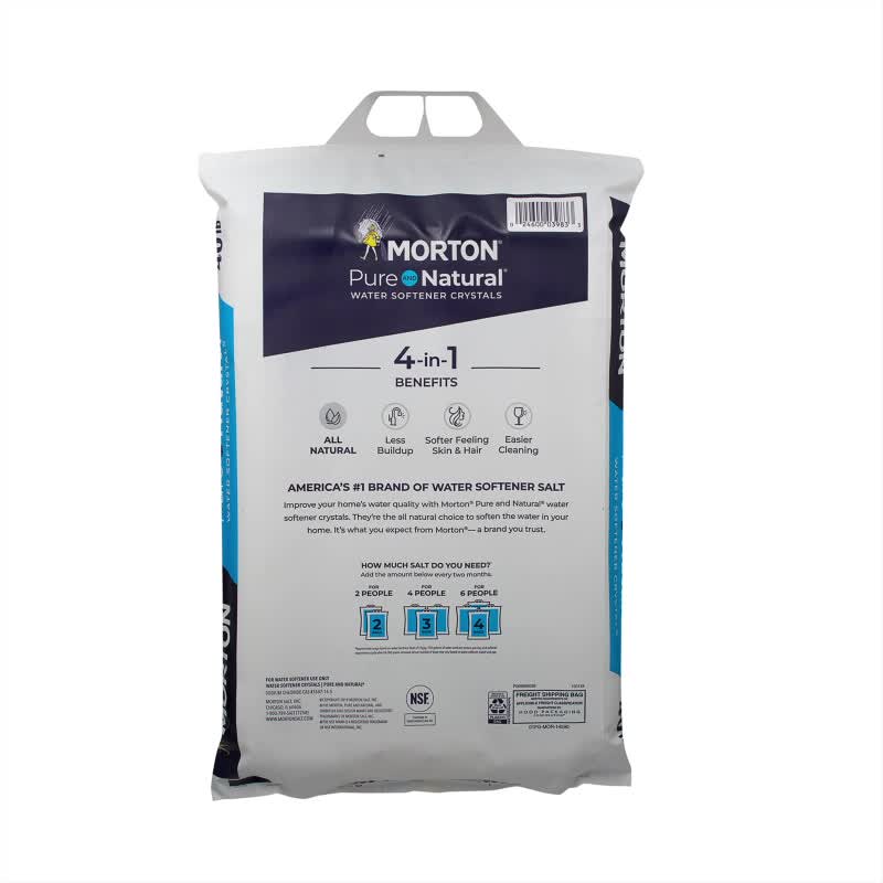 thumbnail video image 2 of (2 pack) Morton Pure and Natural Water Softener Salt Crystals, 40 lb, 2 of 15