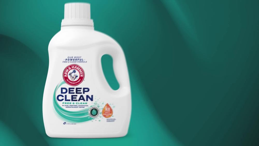 thumbnail video image 2 of ARM & HAMMER Deep Clean Free & Clear Liquid Laundry Detergent, 75 Fl oz, 50 Loads, 2 of 14