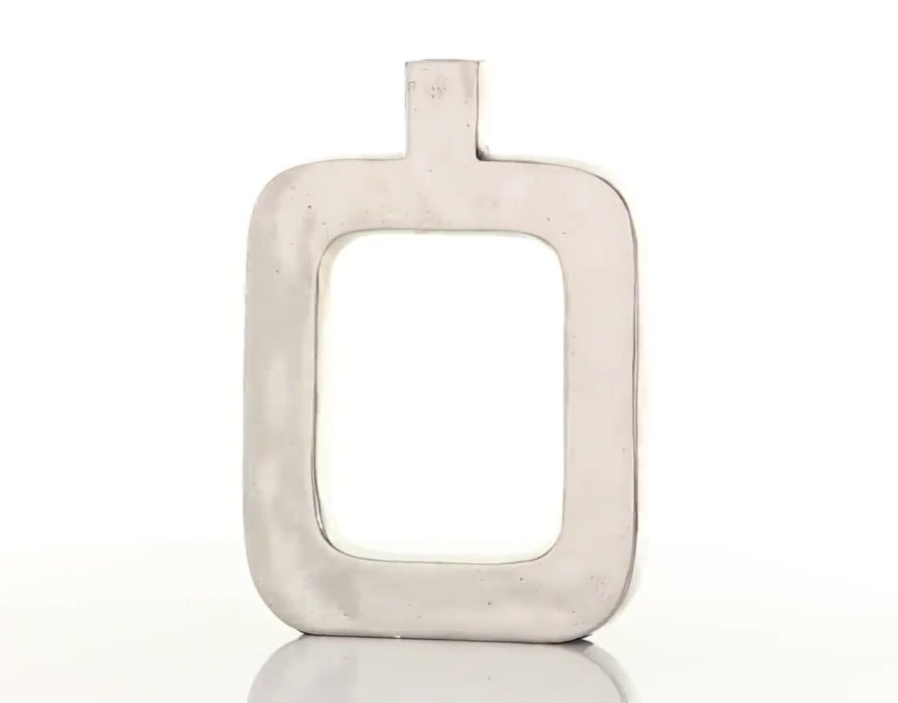 thumbnail video image 2 of DecMode Contemporary Rectangular Metallic Silver Aluminum Vase with Cut Out Center, 10", 2", 14", 2 of 8