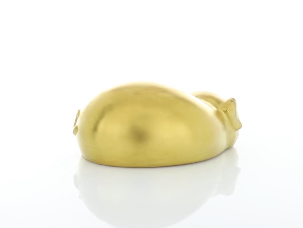 thumbnail video image 2 of 13" x 5" Gold Porcelain Ceramic Pig Sculpture, by DecMode, 2 of 9