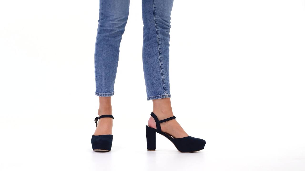 thumbnail video image 2 of Journee Womens Roslynn Almond Toe High Block Heel Pumps, Widths Available, 2 of 10