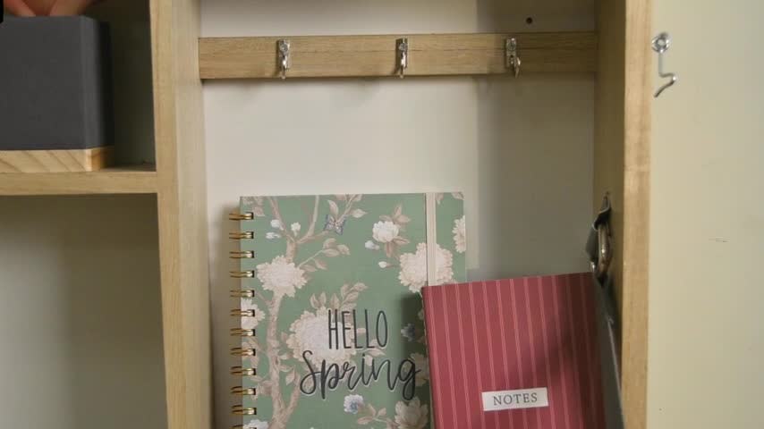 thumbnail video image 2 of Prinz Wall-Mounted Natural 36' X 24' Folding Murphy Desk with Chalkboard, 2 of 6