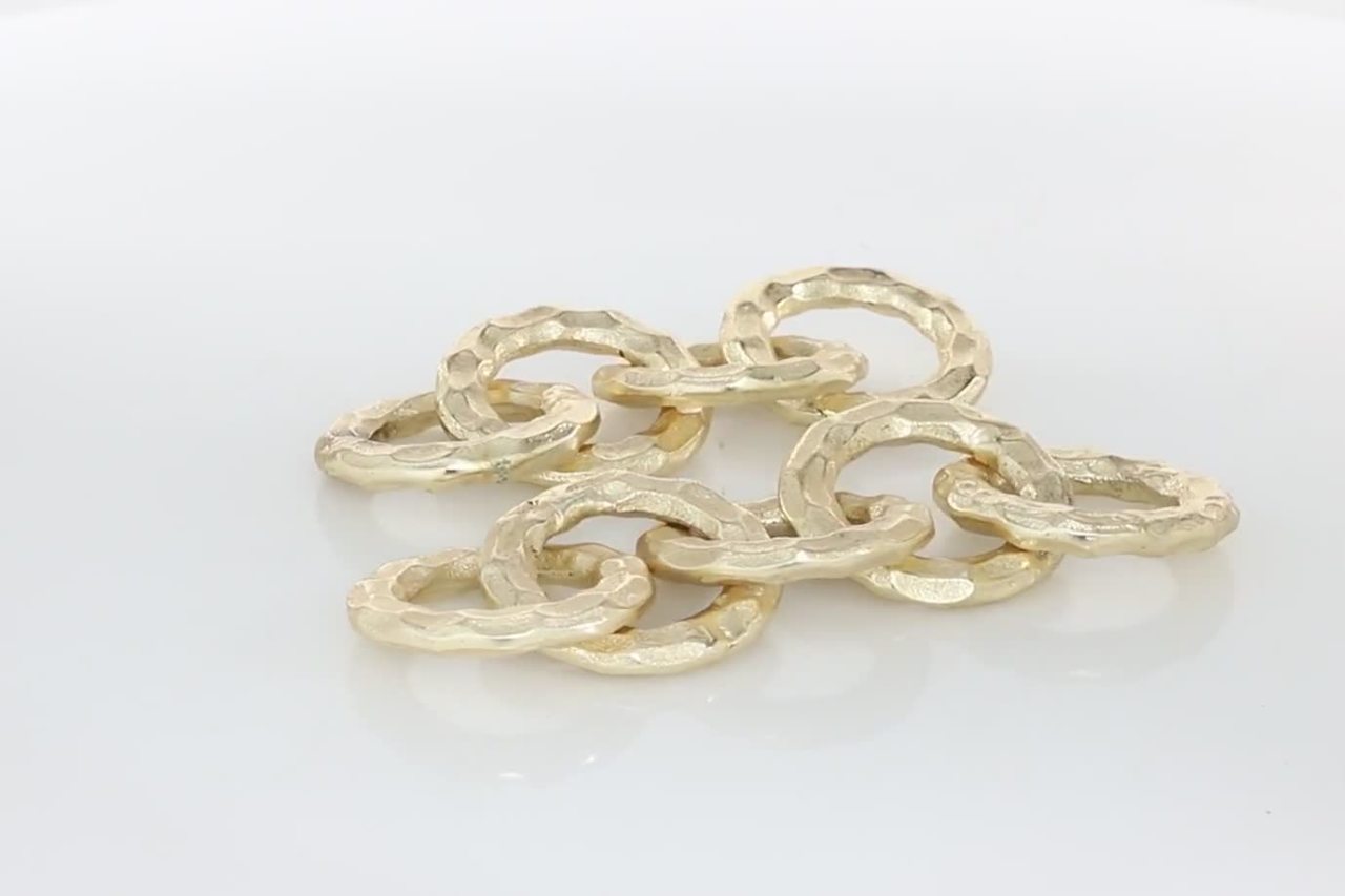 thumbnail video image 2 of 12", 10"W Gold Aluminum Metal Chain Sculpture, by CosmoLiving by Cosmopolitan (2 Count), 2 of 7