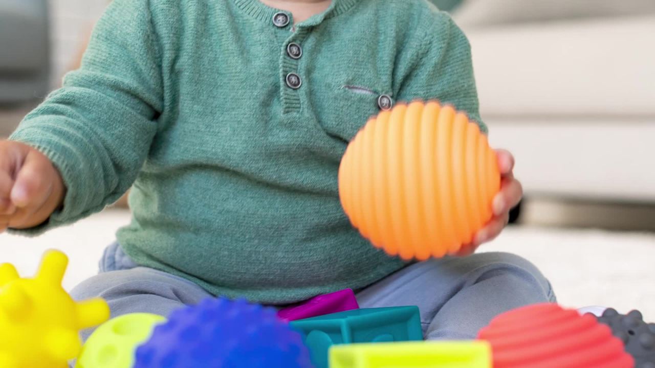 thumbnail video image 2 of Infantino Sensory Soft Balls, Blocks & Animal Buddies, 6-12 Months, 20-Piece Set, Multicolor, 2 of 8