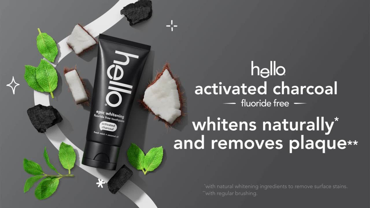 thumbnail video image 2 of hello Epic Whitening Charcoal Fluoride Free Toothpaste, Fresh Mint, 4.0 Oz Tube, 2 of 15