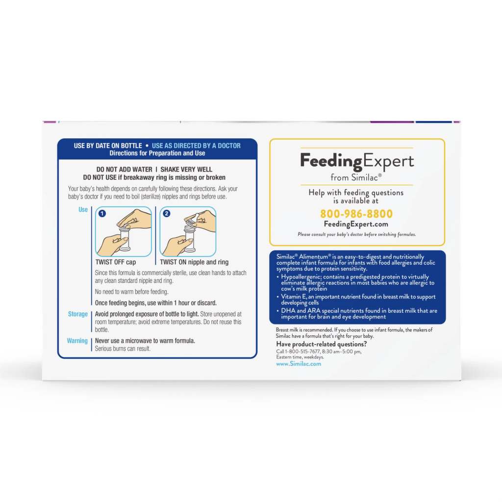 thumbnail video image 2 of Similac Alimentum With 2'-FL HMO, Ready-to-Feed Baby Formula, 2-fl-oz Bottle, Pack of 8, 2 of 22
