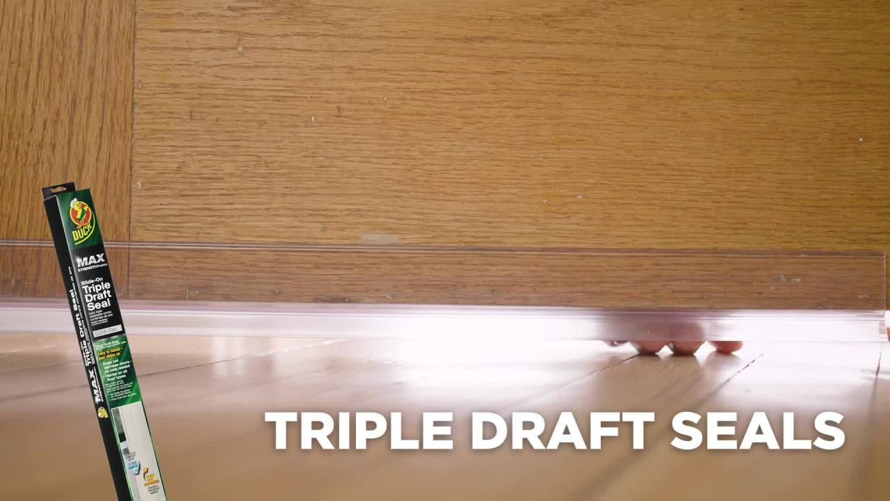 thumbnail video image 6 of Duck MAX Triple Draft Door Seal - Brown, Fits up to 36 in. wide, 6 of 6