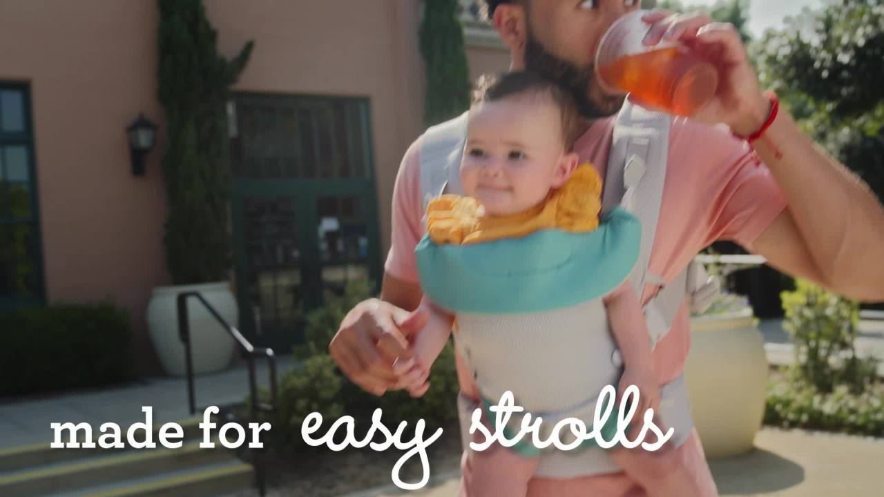 thumbnail video image 2 of Infantino Flip 4-in-1 Convertible Light & Airy Baby Carrier, 4-Position, 8-32lb, White, 2 of 11