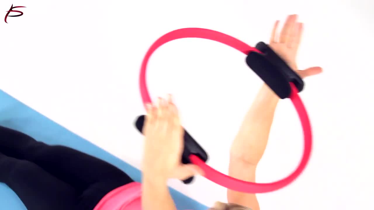 thumbnail video image 2 of ProsourceFit 14-in Pilates Resistance Ring with Dual Grip Handles, 2 of 6