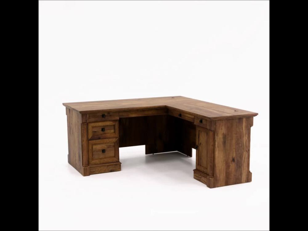 Sauder Palladia LDesk, Vintage Oak Finish