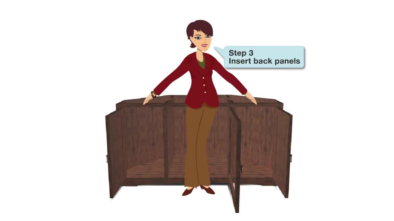 thumbnail video image 2 of Leaded Glass TV Corner Console in Burnished Oak, 50-Inch, 2 of 16