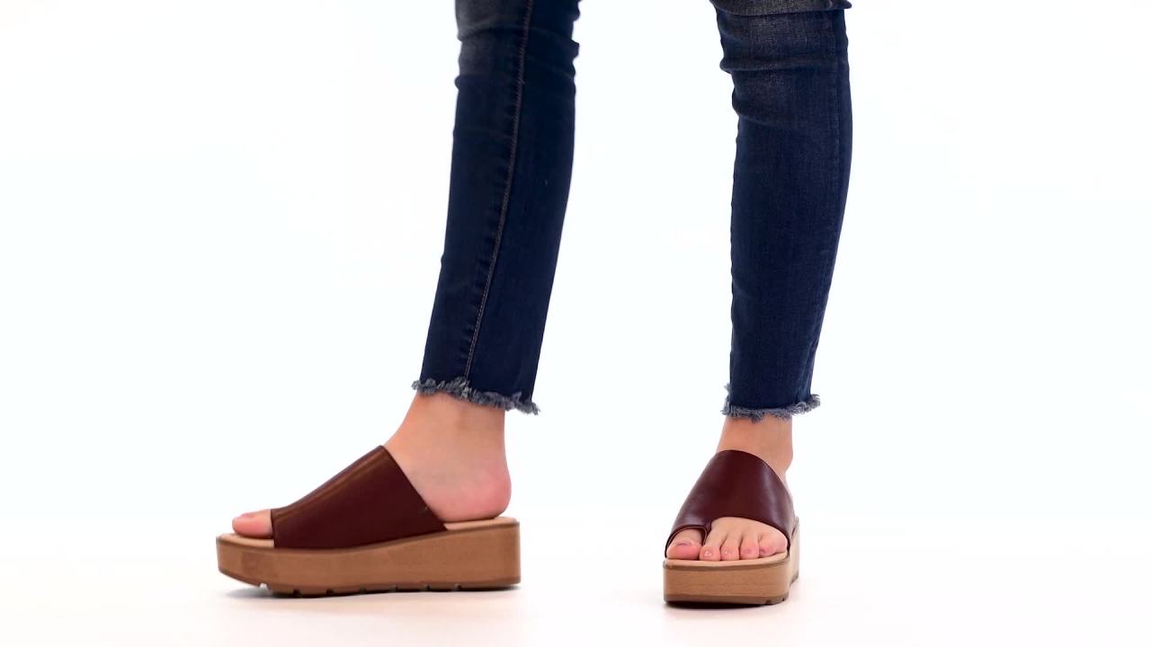 thumbnail video image 2 of Brinley Co. Womens Comfort Platform Slip-on Sandal, 2 of 7