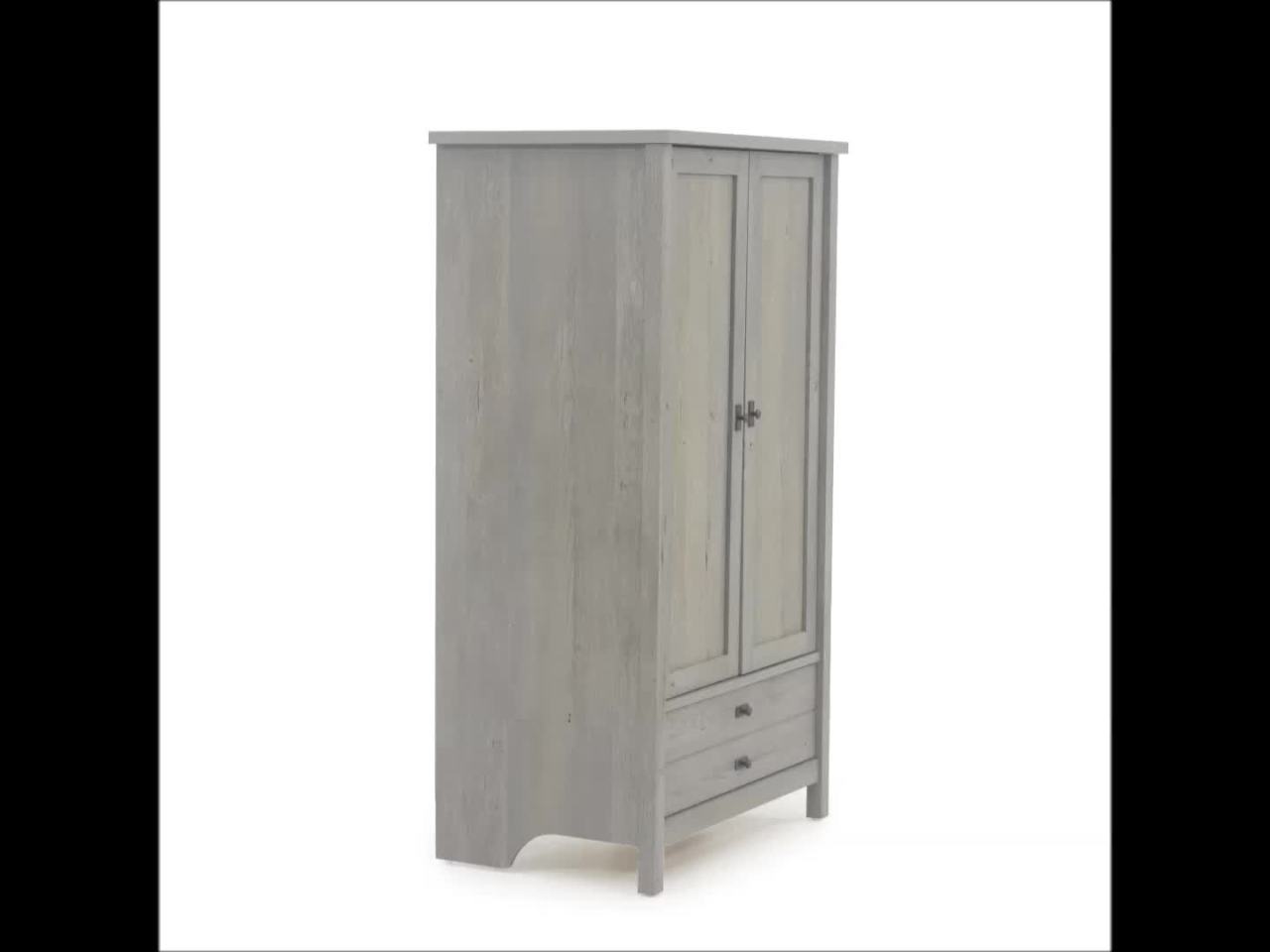 thumbnail video image 2 of Sauder Cottage Road Armoire, Mystic Oak Finish, 2 of 13