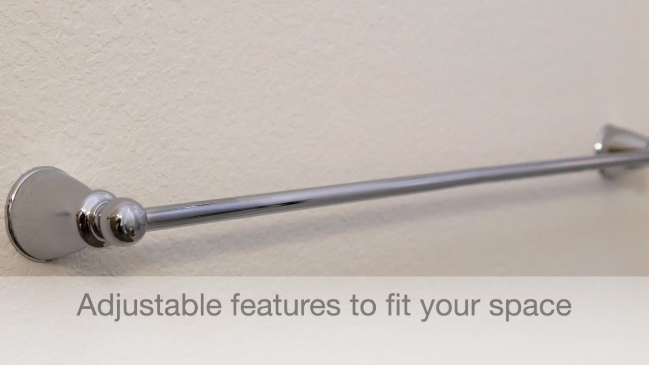 thumbnail video image 2 of Design House Adjustable Shower Rod Satin Nickel 42"-72", 2 of 9