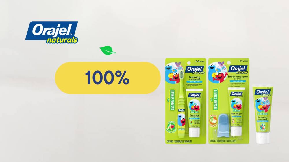 thumbnail video image 2 of Orajel Kids Elmo Training Toothpaste Fluoride-Free, 1 Toothbrush, 1 Toothpaste 1oz; #1 Pediatrician Recommended Fluoride-Free Toothpaste*, 2 of 13
