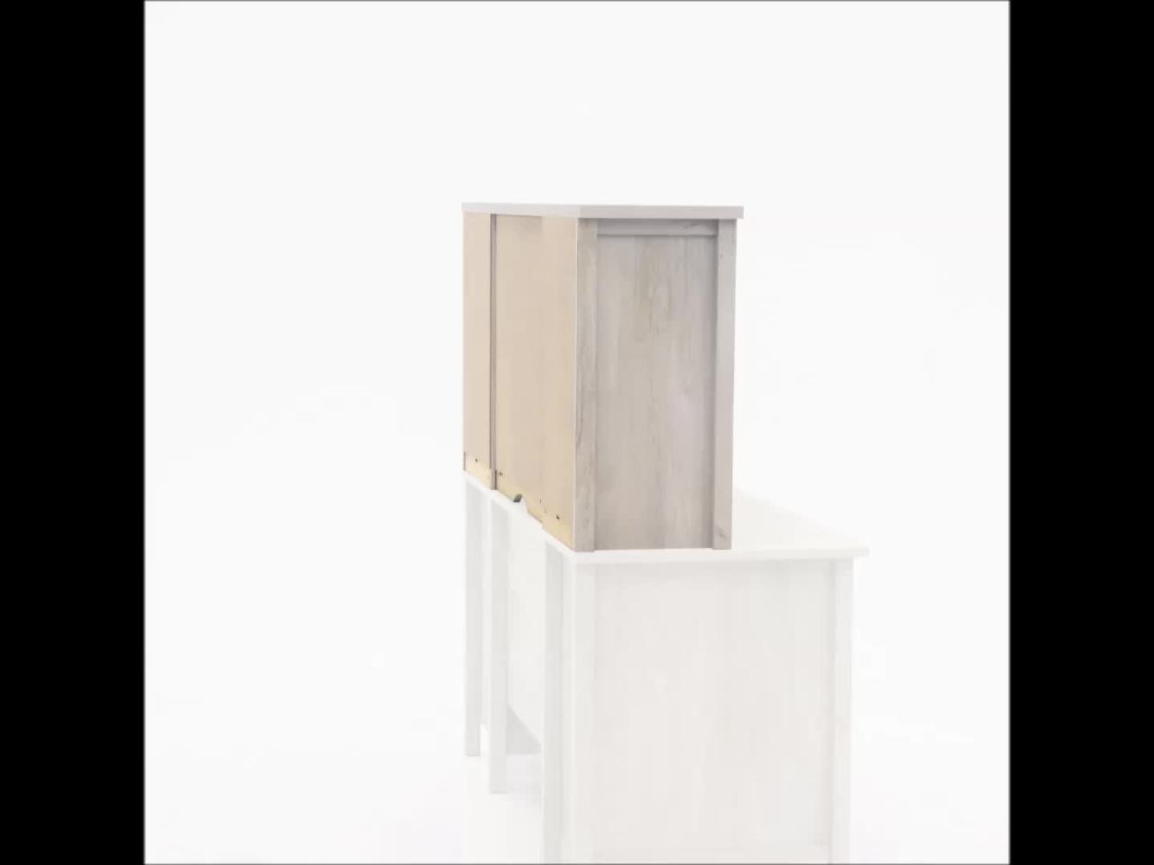 thumbnail video image 2 of Sauder Costa 59" Hutch, Chalked Chestnut Finish, 2 of 9