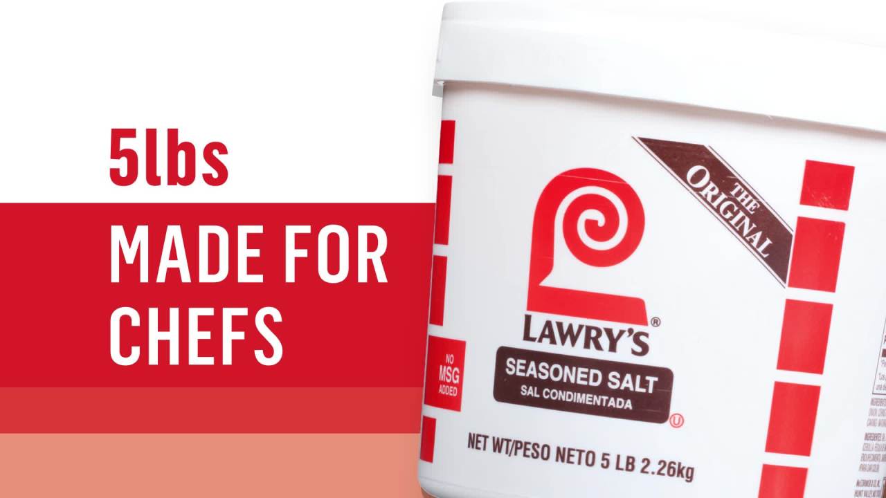 thumbnail video image 2 of Lawry's Kosher Seasoned Salt, 5.0 lb Cup, 2 of 13