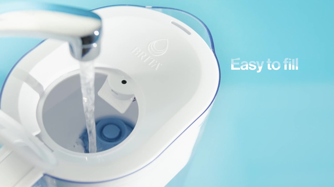 thumbnail video image 2 of Brita Large 10 Cup Water Filter Pitcher with 1 Standard Filter, Made Without BPA, Huron, Black, 2 of 14