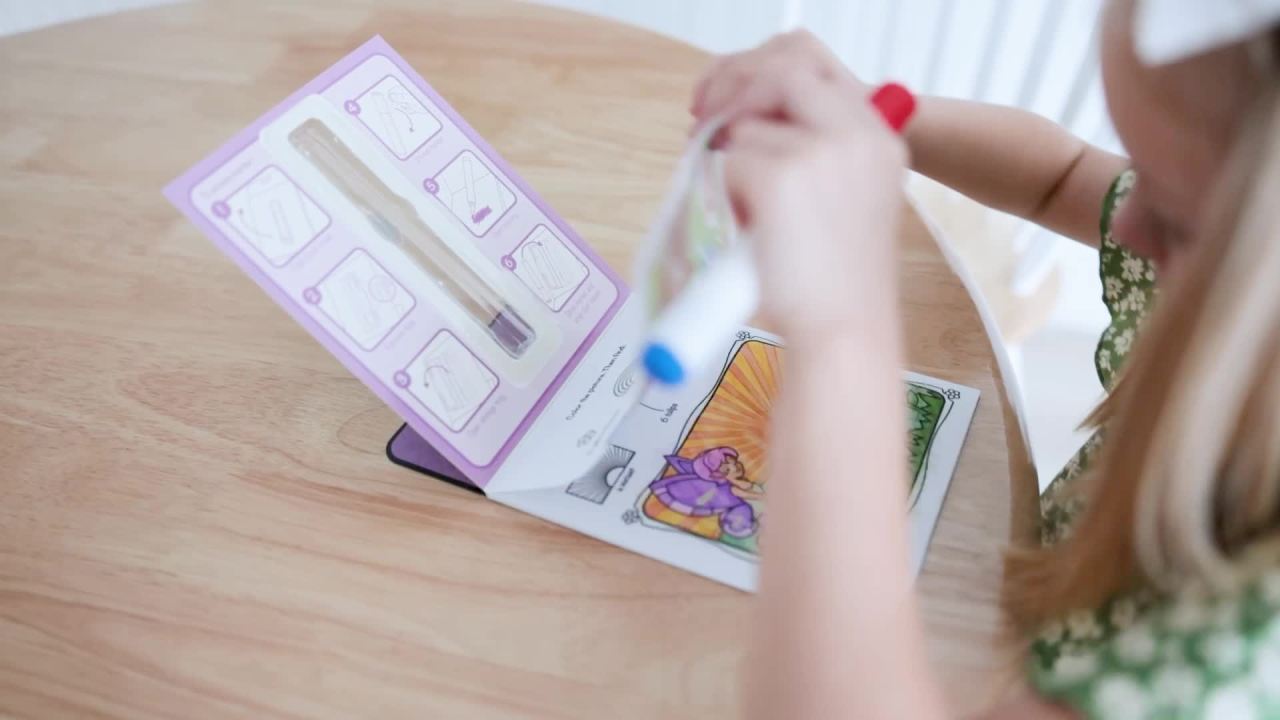 thumbnail video image 2 of Melissa & Doug On the Go ColorBlast! Activity Book: Fairy - 24 Pictures and No-Mess Pen, 2 of 10